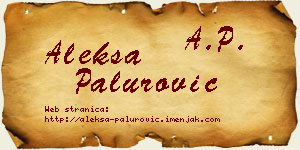 Aleksa Palurović vizit kartica